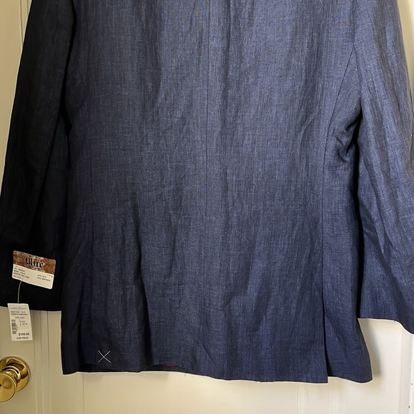 Blue Linen Blazer Jacket Size 42R 100% Linen NWT 42 R - Picture 10 of 11